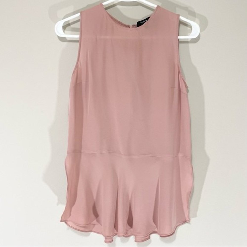 Theory Nicella Pink Silk Sleeveless Top Size P (00/0)